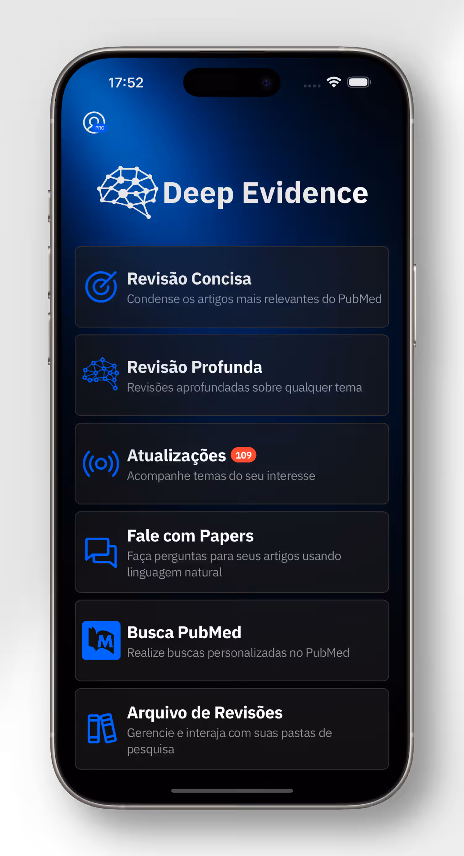 Deep Evidence App Mockup